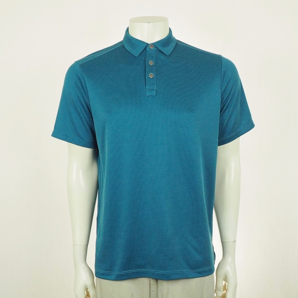 Tommy Bahama Polo Shirt Mens Small Blue Tencel Modal Blend Casual Golf Travel